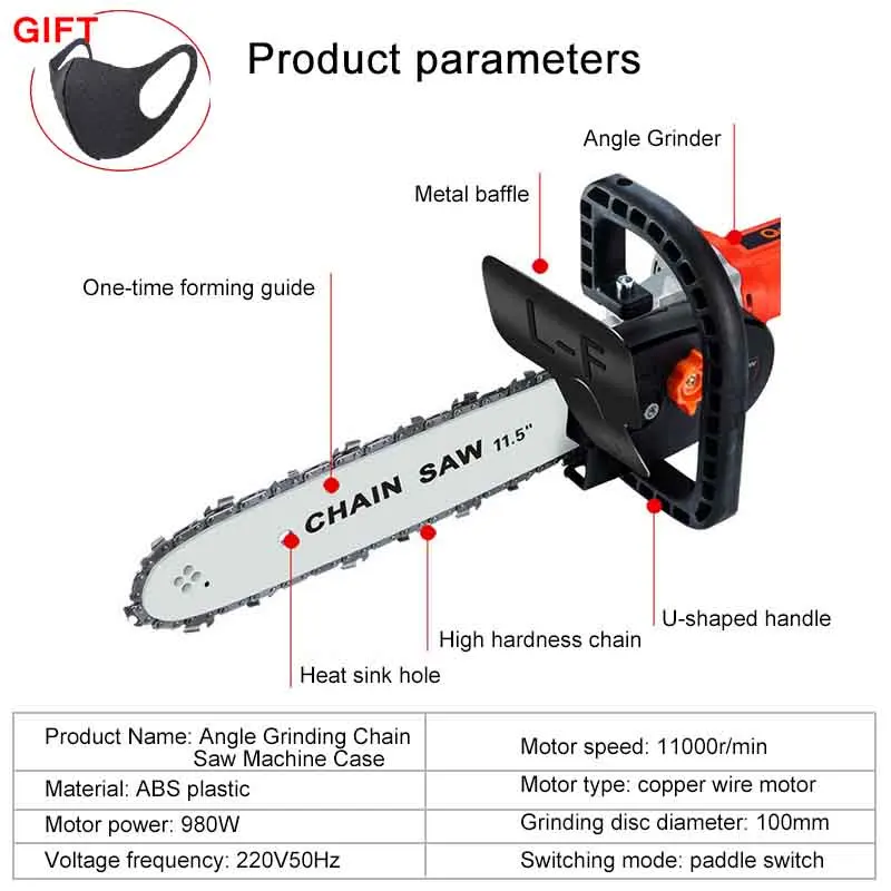Электрическая цепная пила 11 5 дюйма электрическая угловая шлифовальная машина 1100