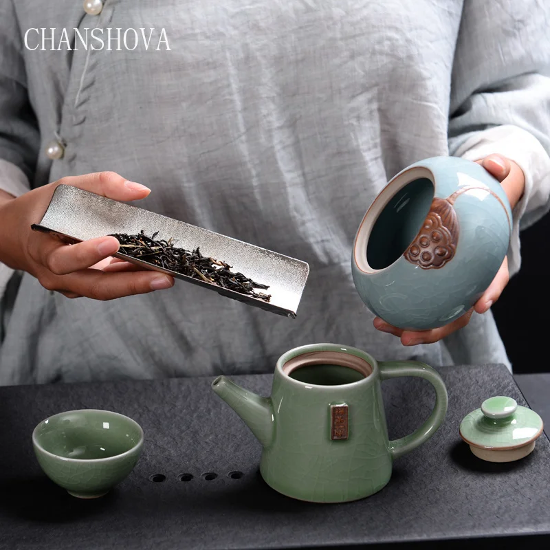 Керамическая чайная коробка CHANSHOVA герметичная влагостойкая в китайском стиле с