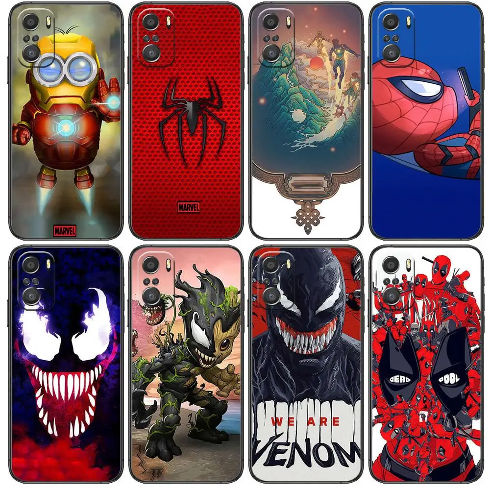 

Fashionable Marvel For Xiaomi Redmi Note 10S 10 9T 9S 9 8T 8 7S 7 6 5A 5 Pro Max Soft Black Phone Case