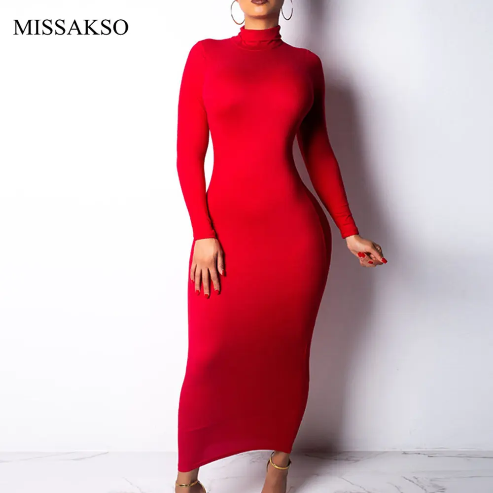 Missakso зимняя с высоким плотно облегающим шею воротником облегающее платье