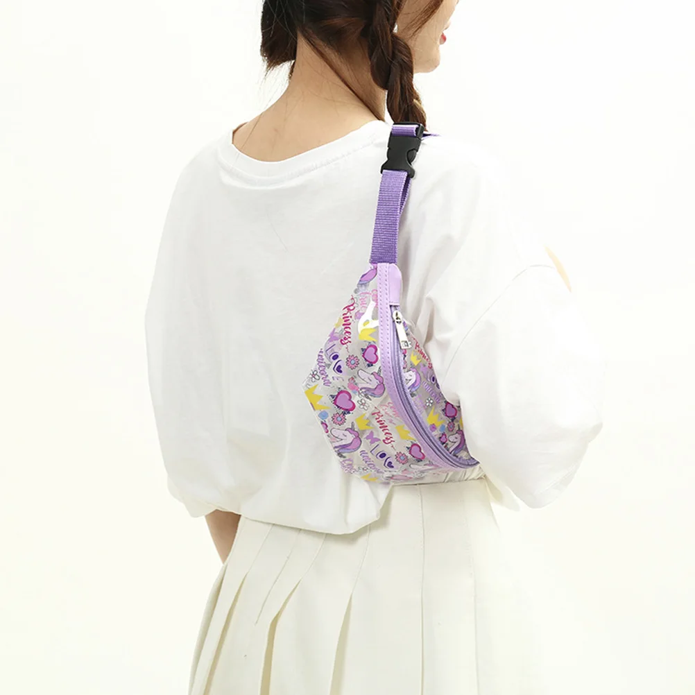 Прозрачная поясная сумка из ПВХ с мультипликационным единорогом Женский поясной