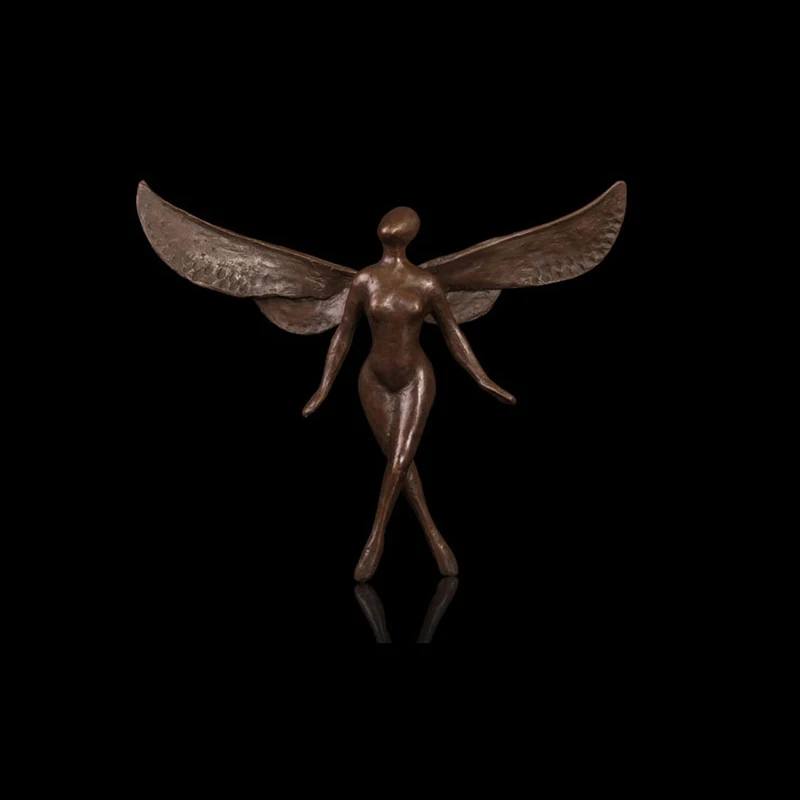 ArtsHom Западная сказочная Крылатая скульптура бронзовая статуя маленький ангел