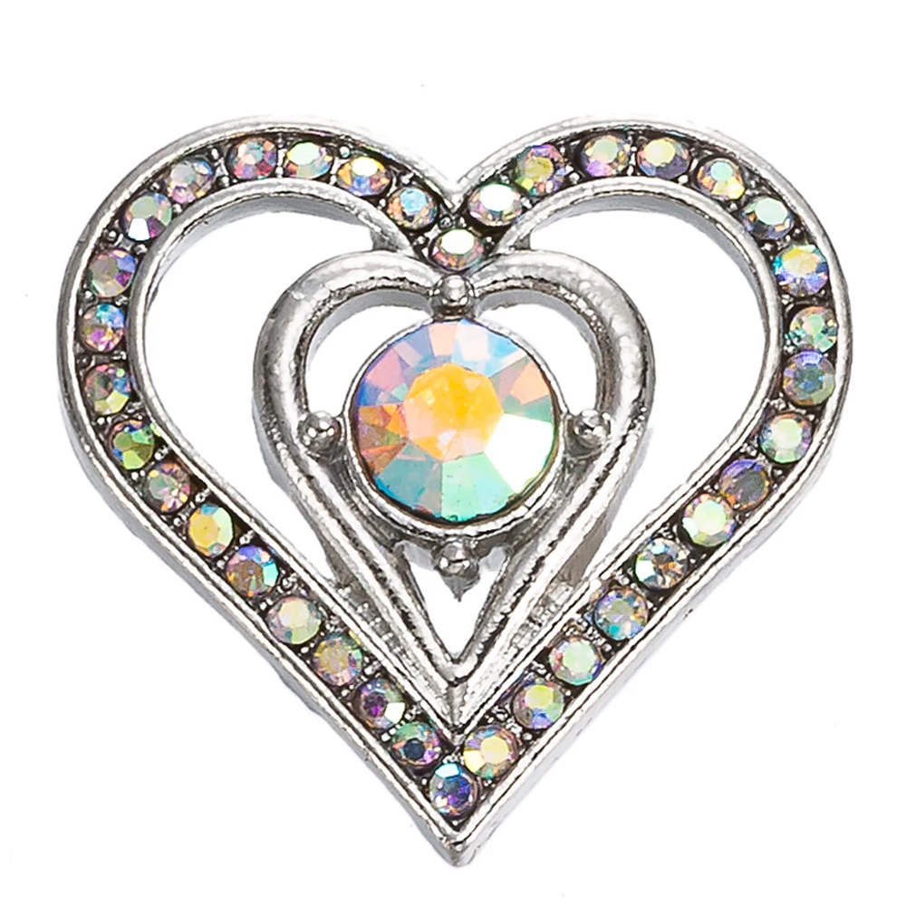 New metal Heart Snap Button Jewelry 18mm Buttons fit sracelet Bangles TZ9249 | Украшения и аксессуары