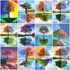 AZQSD полностью квадратная Алмазная Картина Дерево Лето Вышивка крестиком рукоделие Алмазная вышивка пейзаж Hamdmade домашний декор