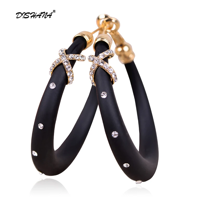 Женские модные серьги золотого цвета круглые большие из горного хрусталя Лучшие