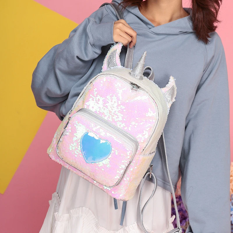 

2020 New Girl Sequins Backpack Kids Cut Unicorn Bag Children School Bags For Girls school student bags