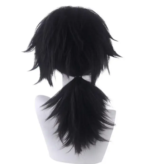

60CM Demon Slayer Kimetsu no Yaiba Tomioka Giyuu Black Ponytail Wig Cosplay Costume Heat Resistant Synthetic Hair Men Women Wigs