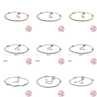 Hot Selling 925 Sterling Silver Heart Snake Chain Slider Charms Bracelet Fit Original Brand Bead DIY Women Adjustable Jewelry
