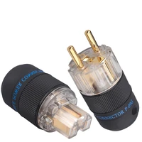 audio eu plug rhodium plated iec connector hifi power cord diy accessory
