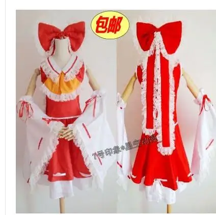 

Аниме Touhou Проект Косплей Костюм Hakurei Reimu Hakurei платье лолиты костюм на Хэллоуин Бесплатная доставка