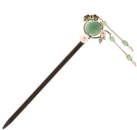 chinese hanfu hair sticks green jade hairpin with tassels hair accessories hair decoration for wedding antique hair pin