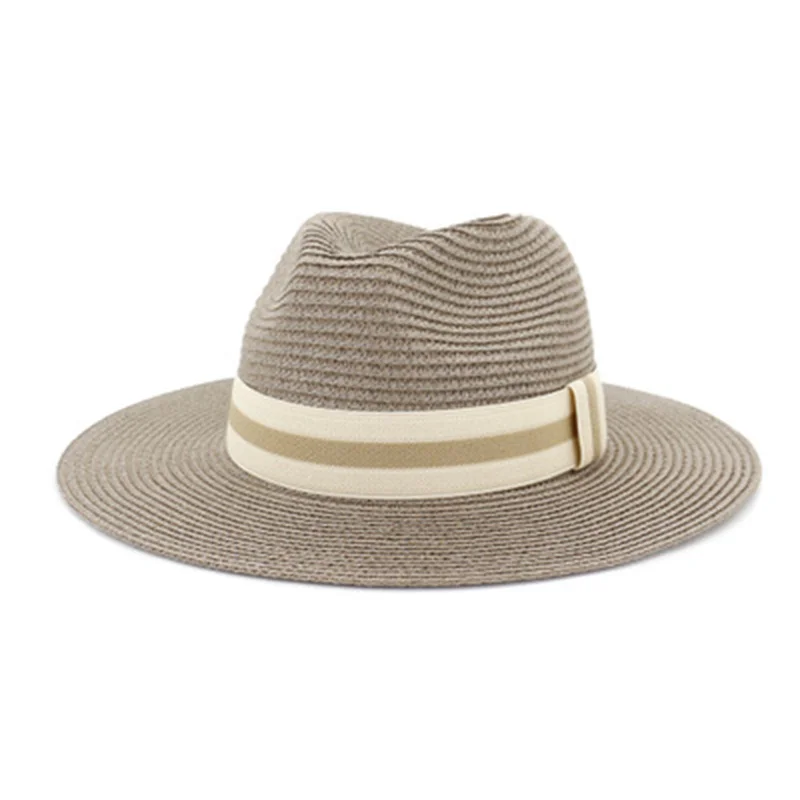 

women hats summer panama khaki black men caps sun hat straw belt classic formal gentlemen caps hats men women summer bucket hats