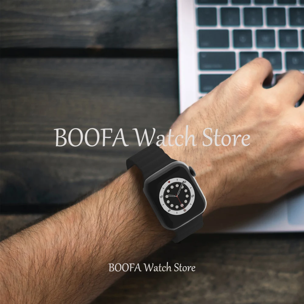 

Soft Silicone Sport Strap for Apple Watch 4 5 6 SE 40mm 44mm Compatible Rubber Band for iWatch Series 5 4 3 2 1 38MM 42MM