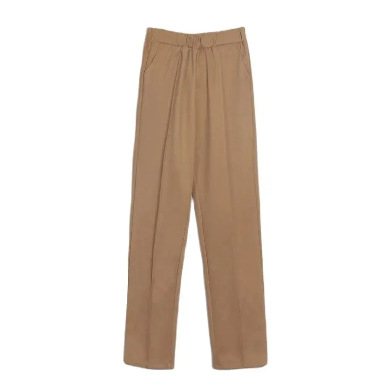 

M.Y.FANTASY 2021 Womens Harem Thick Pants Casual Elastic Waist Black Basic Pockets Office Lady Trousers Autumn Winter New Hot
