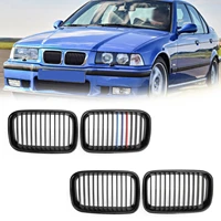areyourshop new black front hood kidney sport grills for bmw 3 series e36 1992 1996 front upper grille car auto accessories