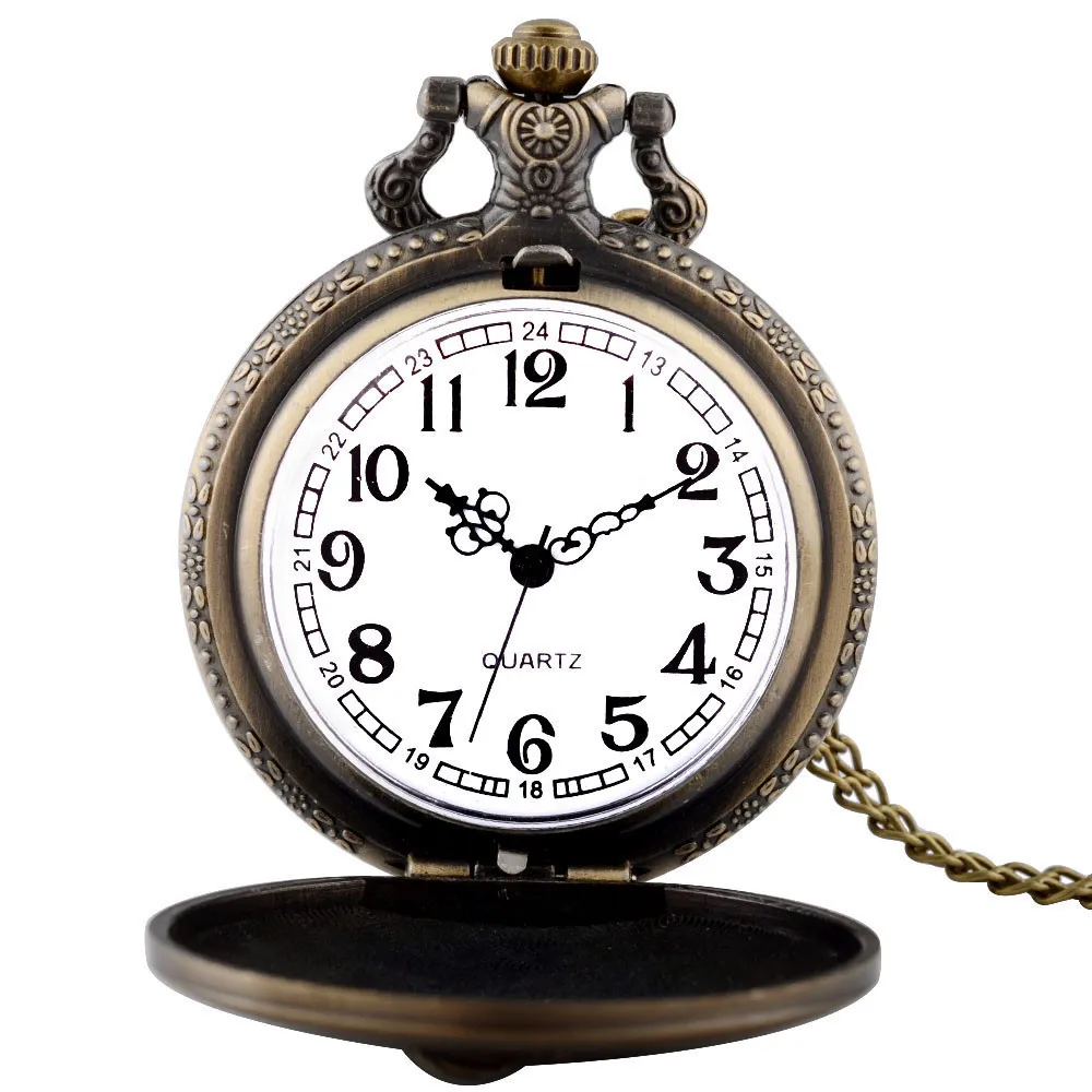Новые Модные Винтажные бронзовые кварцевые карманные часы с таинственным волком