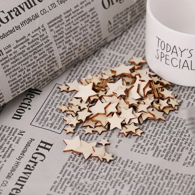 100 шт. лазерная резка деревянные украшения в форме звезды свадебное украшение |