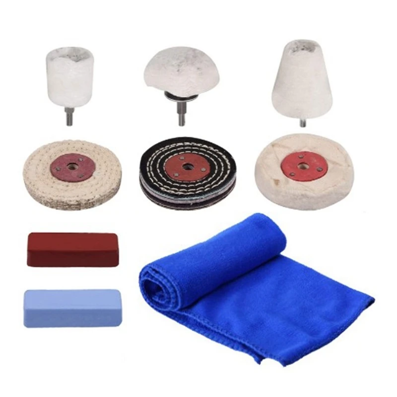 

Metal Polishing Kit, 9PCS Polishing Buffing Kit Polishing Pads Wheel Drill Kit for Alloy Wheels,Metal, Jewelry