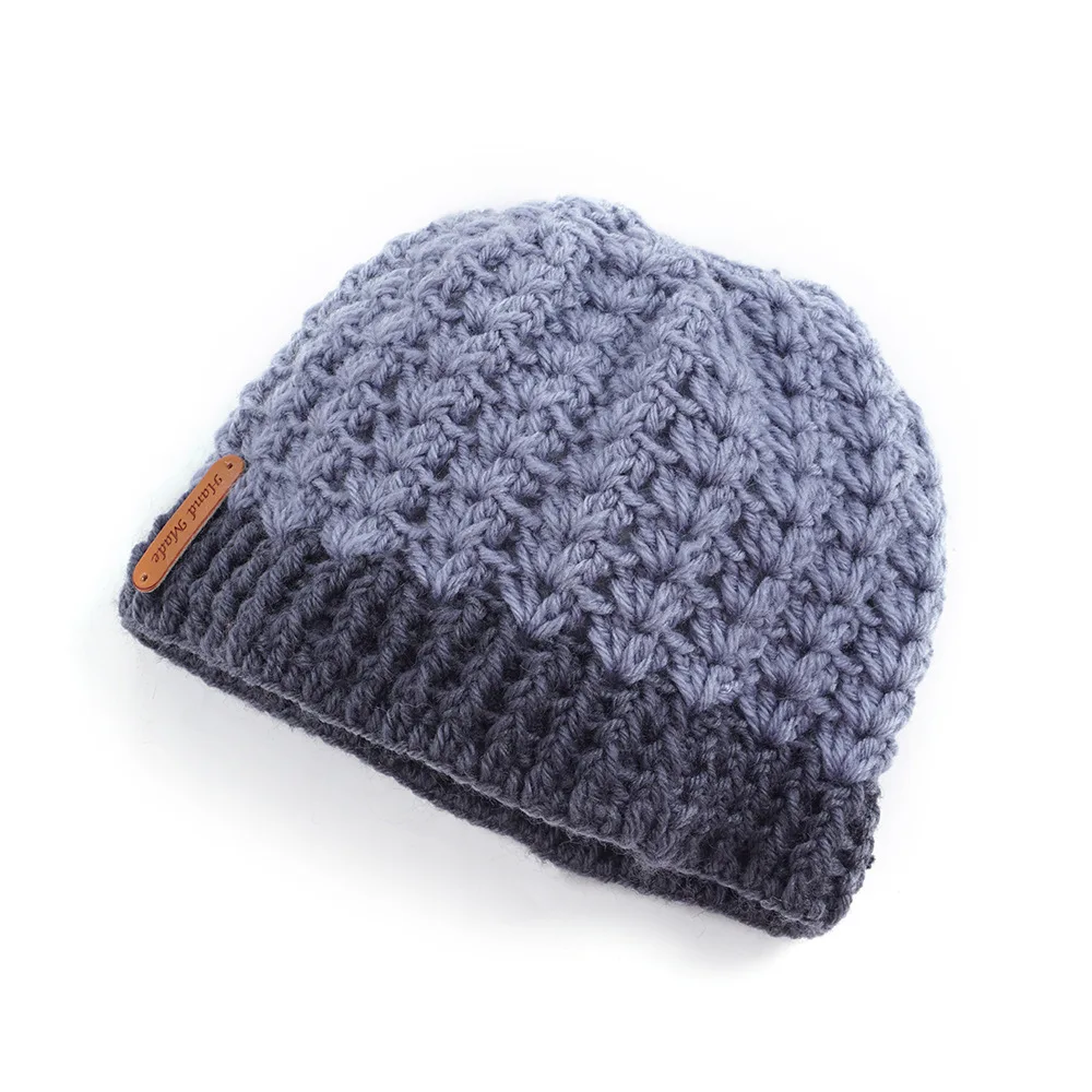 Europe, America, autumn and winter, new, matching, hole, cap, cap, empty top, knitted wool cap, ponytail cap, warm hat - Цвет: 03