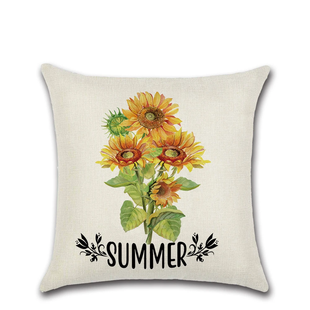 45*45 см новинка креативная Автомобильная наволочка с принтом подсолнуха и букв