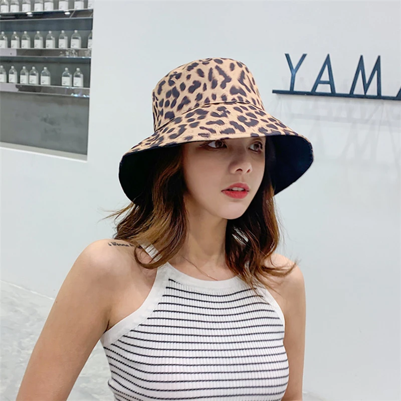 LA 2019 леопардовая шляпа ведро Рыбацкая уличная для путешествий солнцезащитная
