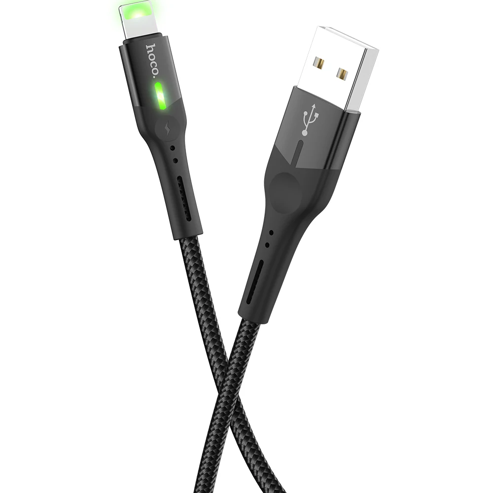 HOCO двойной индикатор зарядки данных USB кабель для Lightning iPhone 11 Pro Max X XS XR 8 7 iPad 2.4A