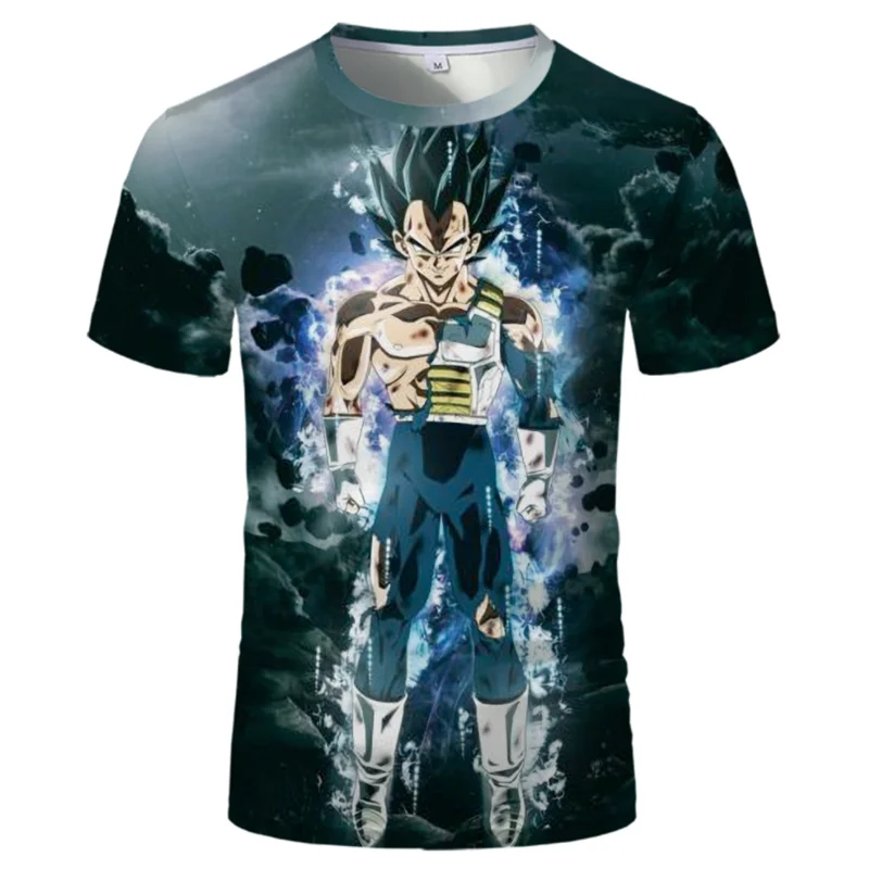 

2021 summer men's dragon theme top fashion anime cartoon ball 3d printing cool T-shirt men's casual short-sleeved streetwear