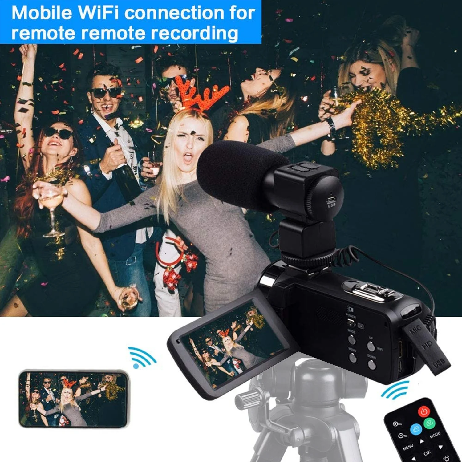 Видеокамера UHD 4K Wi Fi ночное видение ввоз для прямой трансляции 48 МП 3 0 дюйма IPS