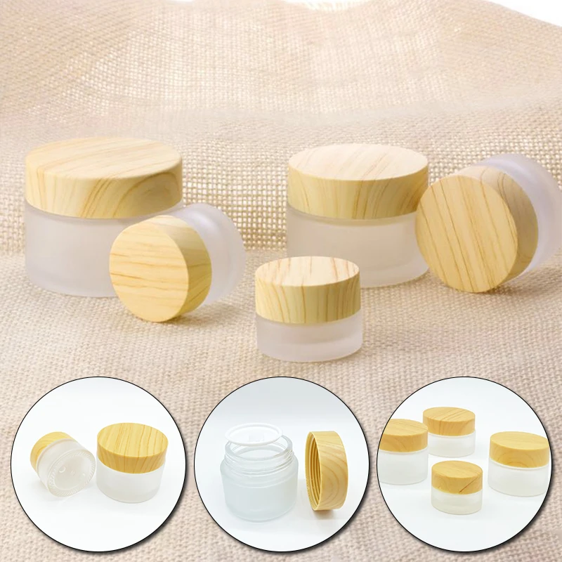 

5g-100g Mini Portable Glass Empty Jar Pot Cosmetic Makeup Inner Lid Face Cream Lip Balm Container My Refillable Bottle Wholesale