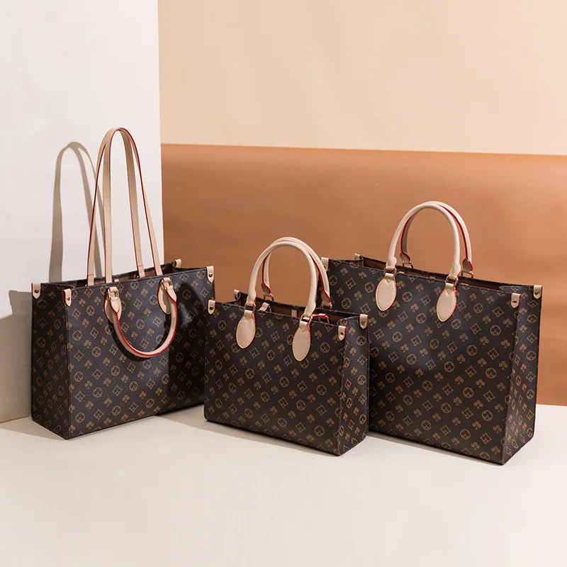 

Large Totes Luxury Handbags Women Bags Designer Classic Female Big Shopping Bag Brown Print High Quality 2021 New Office Lady