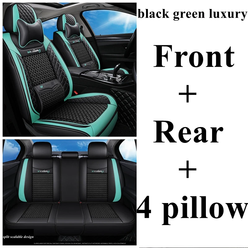 black green Luxury Авто сиденья набор для Mercedes Benz C200 C180 C200 C200K C220 C250 C280 C300 C350 C450 G350d G500 A160 B180 B200 B260 t211 - Название цвета: black green Luxury