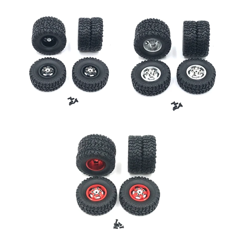 

Double Wheel Metal Wheel Rim with Rubber Tire Tyre for WPL B14 B24 Q61 4X4 4WD 1/16 RC Truck Upgrade Parts