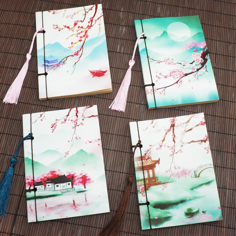 

Original A6 Craft Blank Pages Notebook, Small Portable Stitching Vintage Planner Beautiful Diary Gift Book