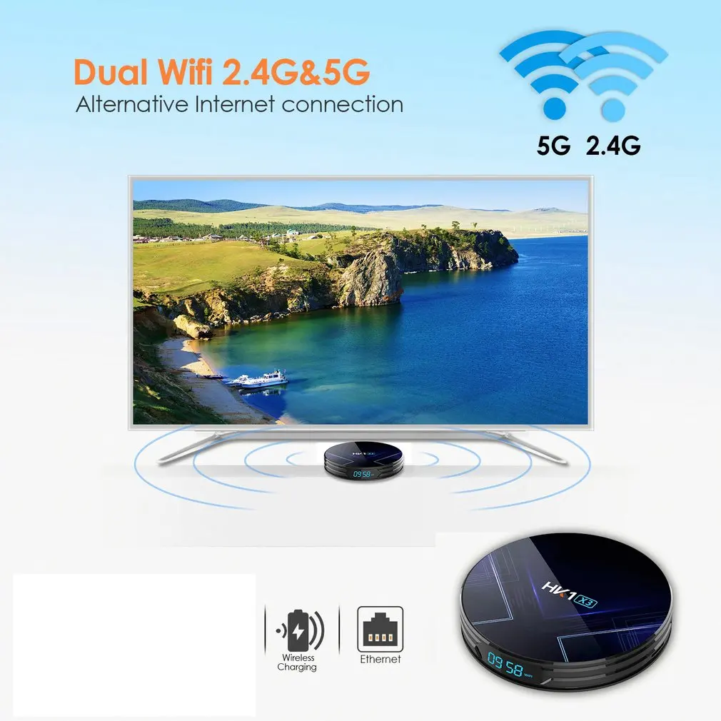 

BOX Smart HD 8K WIFI+ Wireless Network Player 4+32G Memory Media Player Box Easy To Install Smart TV Box For HK1