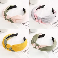 new model hairbands women hair fabric knot color contrast woman pattern turban summer accessories hair bands bulk