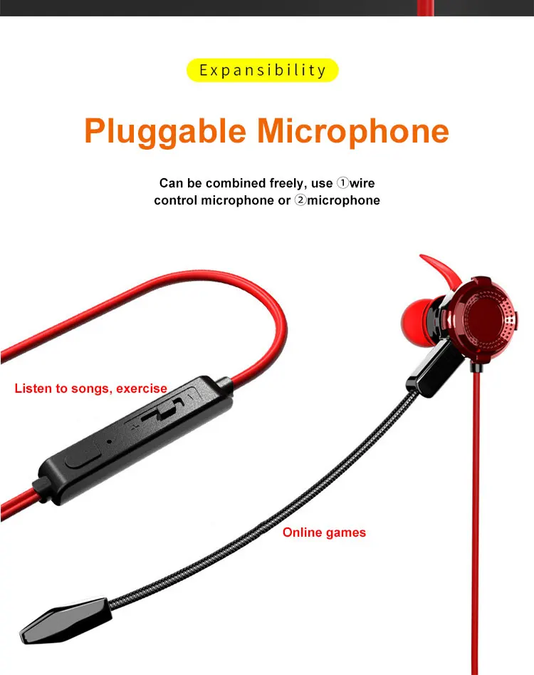 

3.5mm Wired Gaming Headphones Headset With Mic Noise Reduction Music Earbuds In-Ear PC Gamer Earphones For Pubg PS5