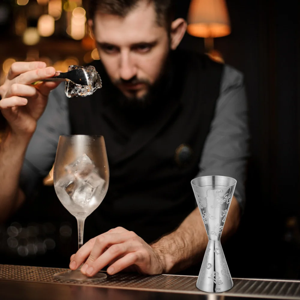 

1pc Stainless Steel Cocktail Double Jigger Measuring Device (1oz/2oz)
