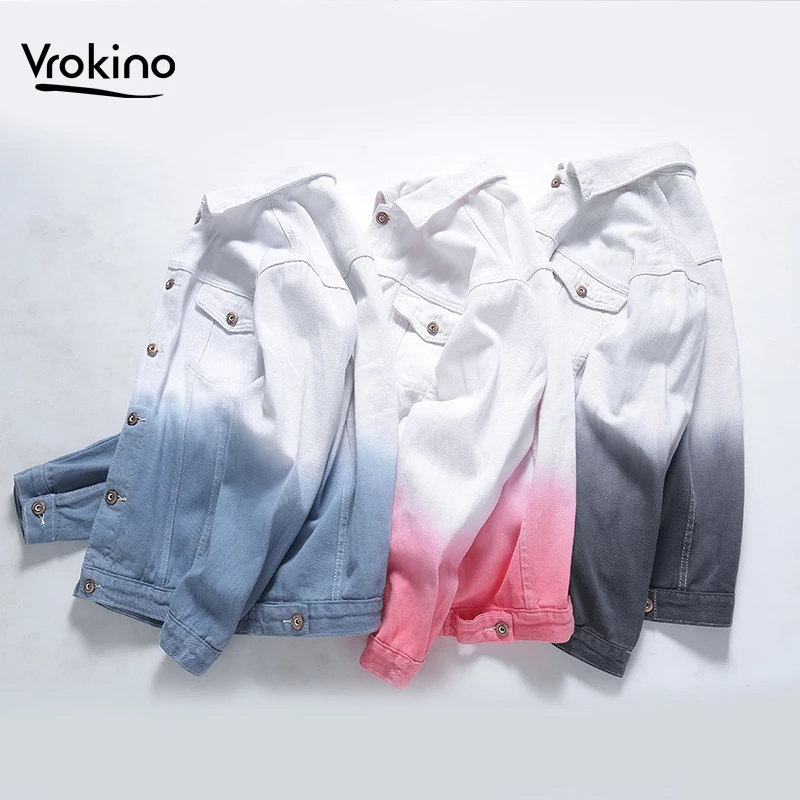 Новинка Весна 2020 Мужская модная джинсовая куртка с цветными блоками