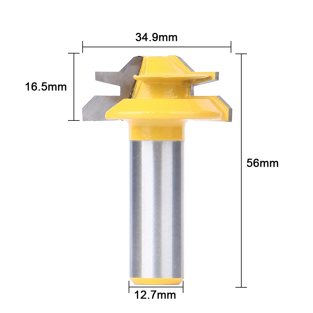 1/2 Inch Shank Router Bit 45 Degree Lock Miter Tenon Cutter Tool Wood Door Window Frames Milling Woodworking | Инструменты