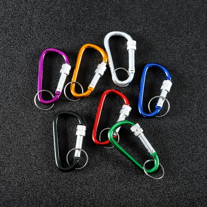 

1Pcs Firm Practical D Shaped Aluminum Alloy Carabiner Hook 5 Colors Keychain Climbing Gear Equipment Karabiner Mosqueton
