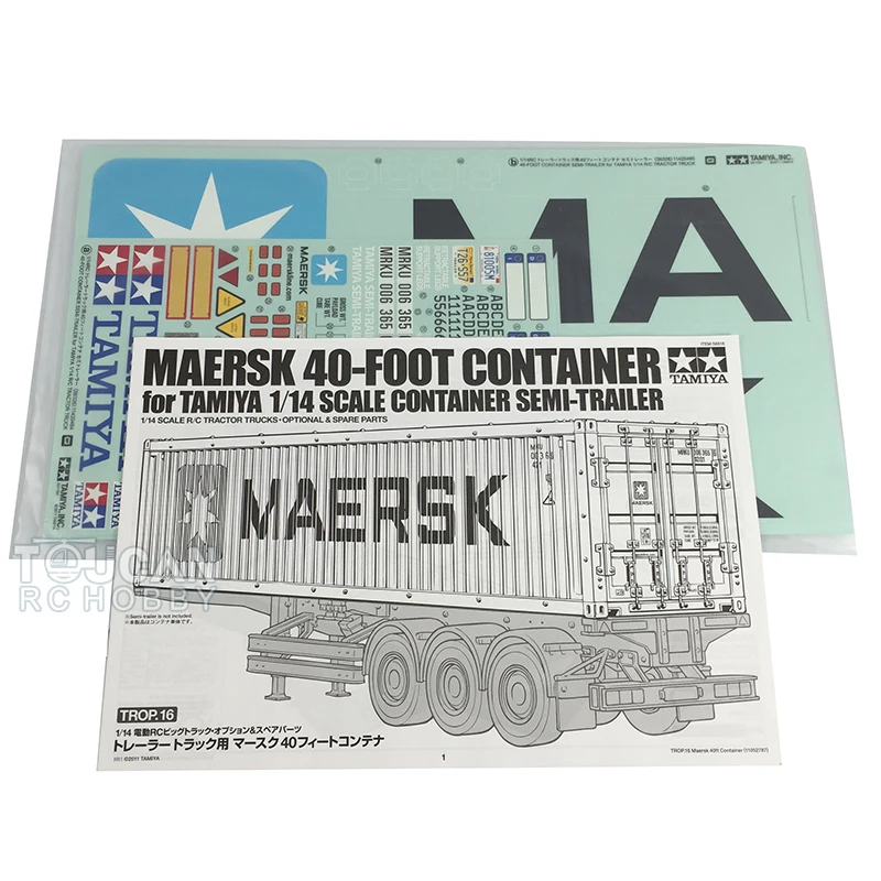 

US Stock 1/14 DIY RC Tractor Truck Trailer Model 40ft Container Kit For TAMIYA 56516 TH18026-SMT5