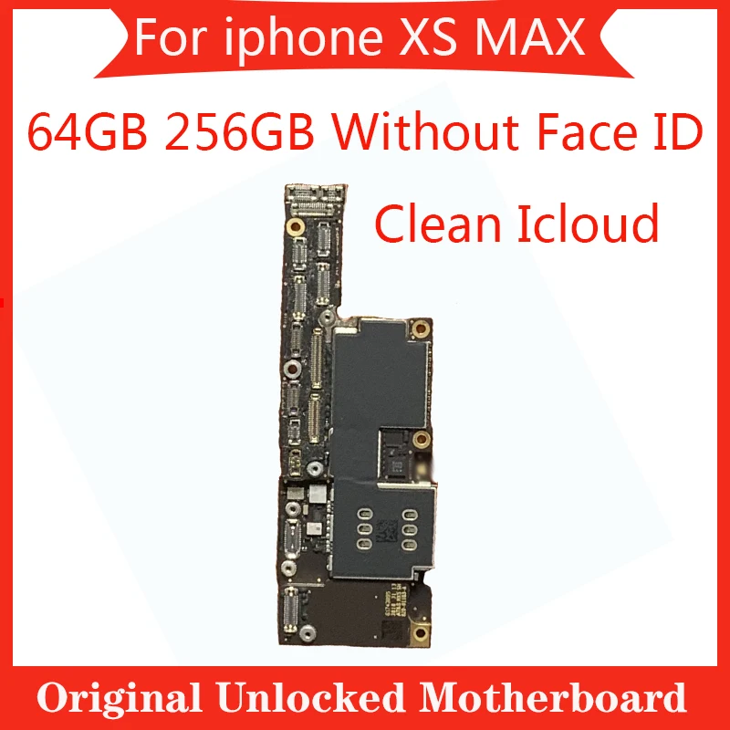 

64GB 256GB Original unlocked motherboard for iphone XS MAX without face ID full chips mainboard for iphone XS MAX IOS System