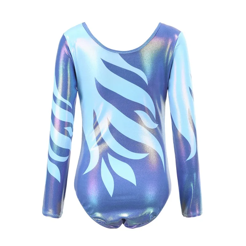 Балетное трико с длинным рукавом и стразами для маленьких девочек Одежда танцев