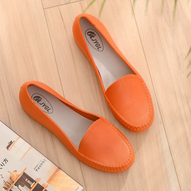 

comemore Women's Flat Shoes 2021 Spring Autumn Rain Shoes for Women Casual Slip on Waterproof Shoes Woman Non-Slip Rain Boots 40