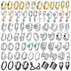 Серьги-кольца Huggies женские круглые с цирконом, ювелирные украшения в стиле хип-хоп под золото 14 к, минималистичные аксессуары