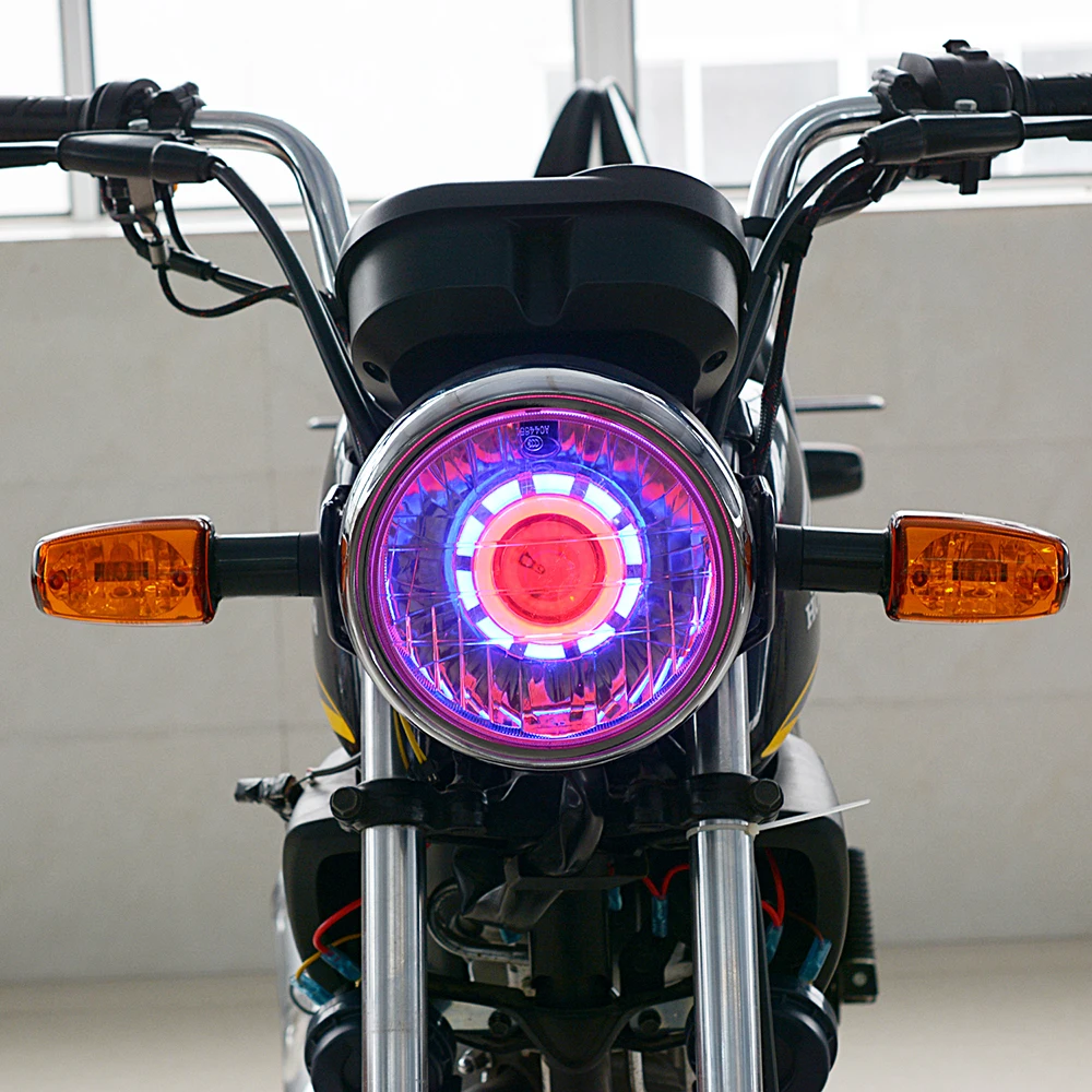 Faro delantero de doble Ojo de diablo para motocicleta, luz Led de conducción, 30W, 1200Lm