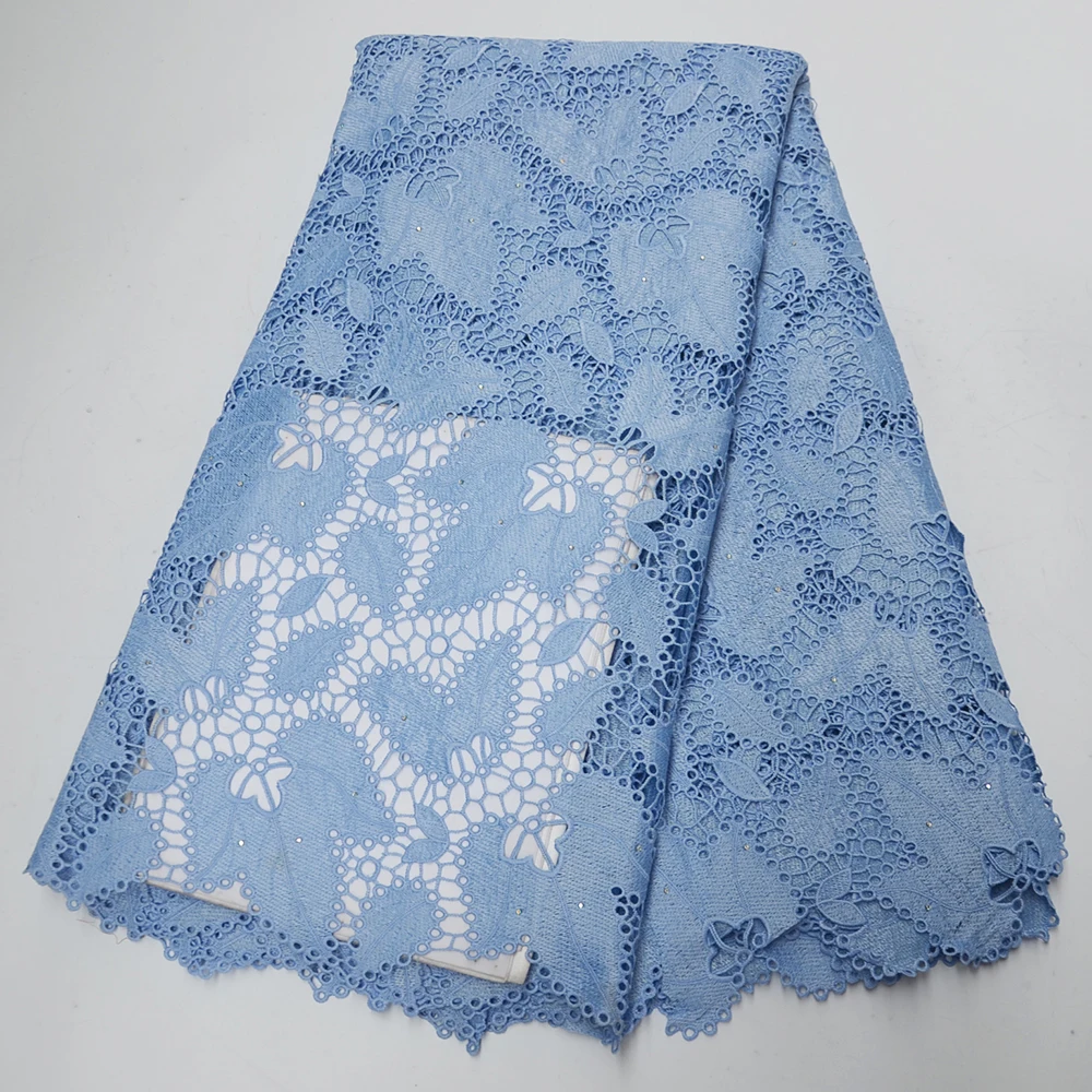 2019 новая синяя Водорастворимая молочная шелковая гипюровая кружевная вышивка