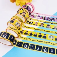 kpop washi tape stickers korean bangtan boys new album for diy diary notebook decorative paper adhesive sticker stationery gift