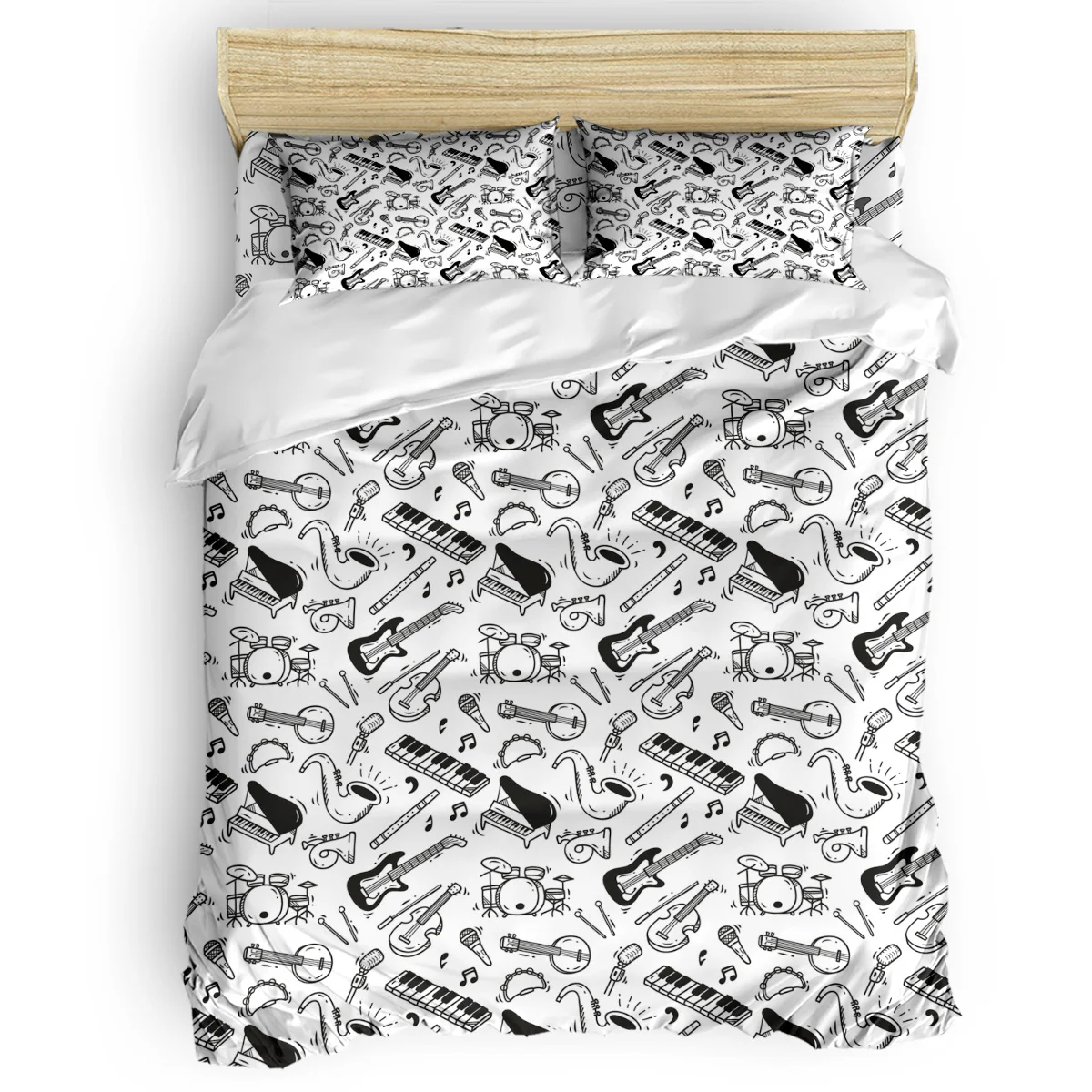 

Music Guitar Piano Violin Duvet Cover Set 2/3/4pcs Bedding Set Bed Sheet Pillowcases Cover Set