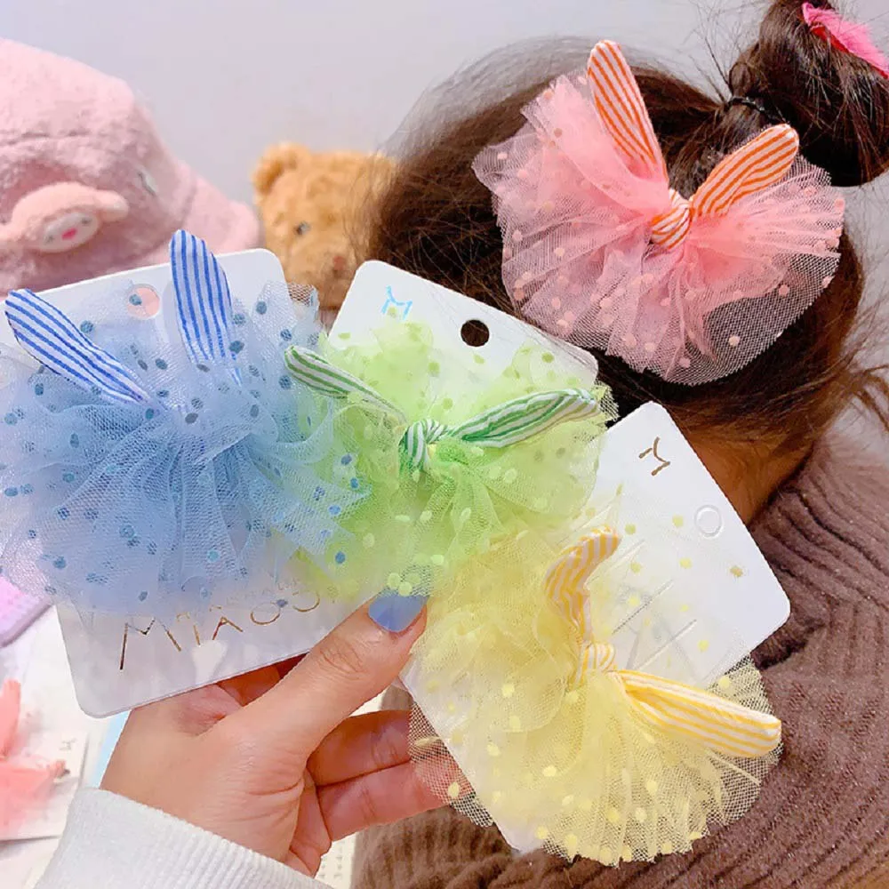 

Кисейного балетного платья в горошек сетчатой ткани детская заколка для волос для девочек, заколка принцессы Милые головной убор с ушами кр...